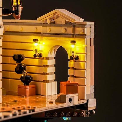 Upgraded Led Light Kit for Lego Gringotts Wizard Bank Horcrux War Building Set Remote Version Compatible with Lego 76417 Best Gifts for Adults (Model Not Included)