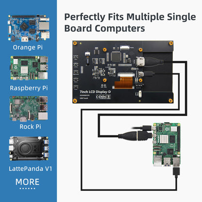 iPistBit 7 Inch IPS LCD Touch Screen Display 1024×600 HDMI Capacitive Mini Small Monitor for Raspberry Pi 5/4/3/2/B/B+, BB Black, Win 11/10/8/7
