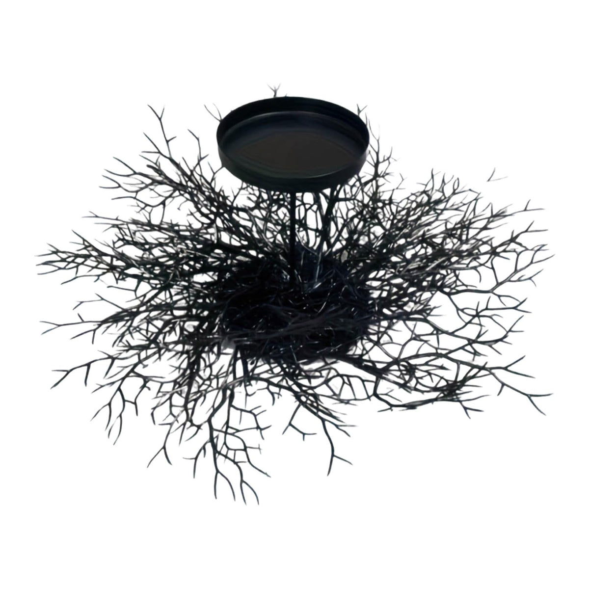 Mini Halloween Wreaths with Plastic Candle Holder, 5.5" Artificial Black Maple Leaves Candle Wreath Floral Twig Candleholder Wreath for Table Centerpieces Decorations