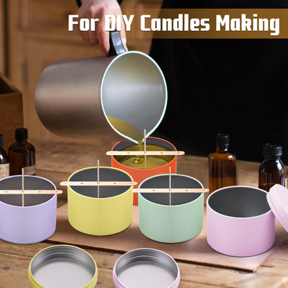 YJHSS 24-Pack 4oz Candle Tins with Lids, Metal Candle Jars for Candle Making, Empty Containers Vessels Bulk for Small Business & Beginners DIY Storage -Multicolor