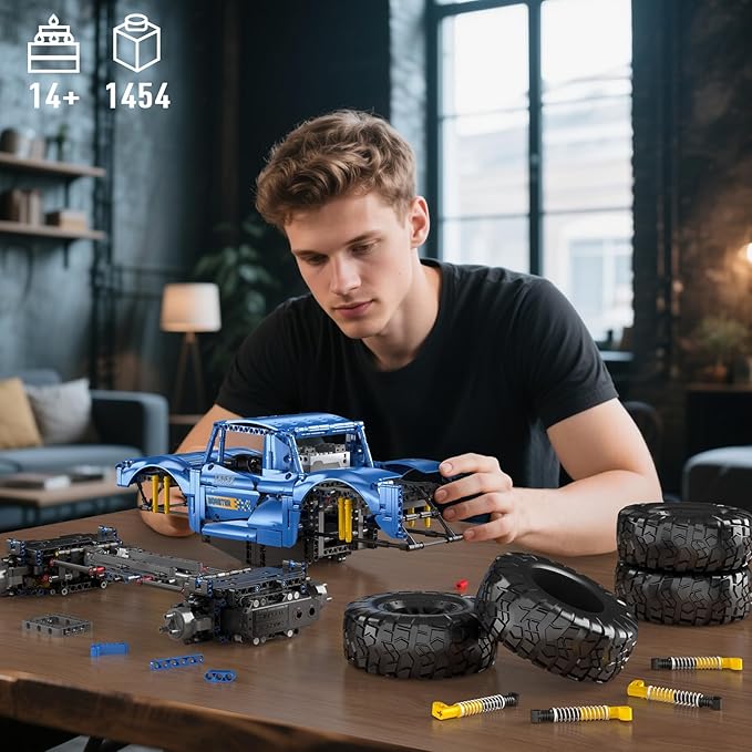 Mould King 18039 Monster Truck Building Sets Off-Road Climbing Car with Dual Control RC Buggy Bricks Toy for Teens &amp Adults Ages 14+ (1454+ Pieces)