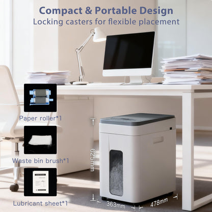 Trishintage Heavy Duty Paper Shredder: 400-Sheet Auto Feed P5 Micro-Cut Document Credit Card Shredding with Jam-Proof Design for Home Office Business School