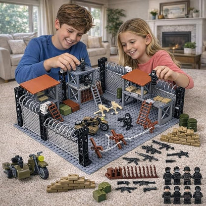 ELEFOCUS WW2 Military Base Building Set Custom Miniguns SWAT Gear and Army Weapons PackWitch 10 Soldier Figures