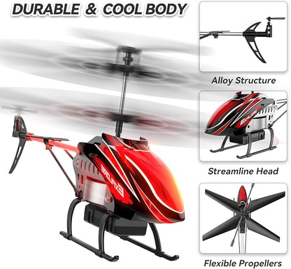 RC Helicopter Remote Control Helicopter for Kids with 30Mins Flight(2 Batteries) 7+1 LED Light Modes Altitude Hold RC Toys for Boys Girls