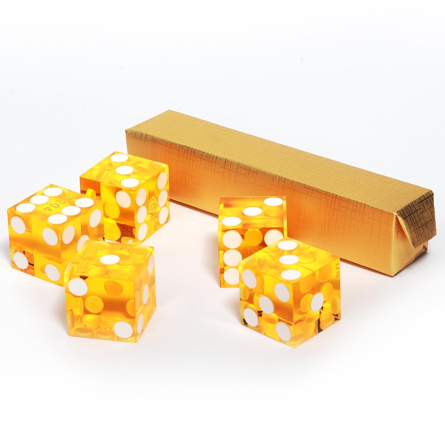 GSE Games & Sports Expert AAA Grade 19mm Pro Vegas Casino Style Craps Dice Set of 5 with Razor Sharp Edges & Matching Serialized Numbers for RPG, Dice Stacking, Yahtzee Dice Games