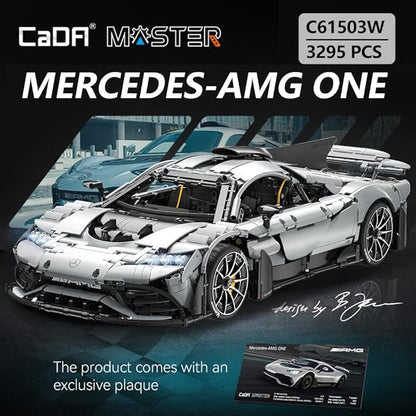 CaDA C61503W Mercedes-AMG ONE Builidng Block Set 1:8 Mercedes AMG Speed Champion Brick Model with Ejection Start Gameplay Super Car Collection Toy Sets for Adults (3295PCS)