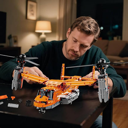 V22 Large Scale Tiltrotor Aircraft Building Set Military Transport Plane Model for Adults &amp Teens- Compatible with Lego Military (460 PCS)