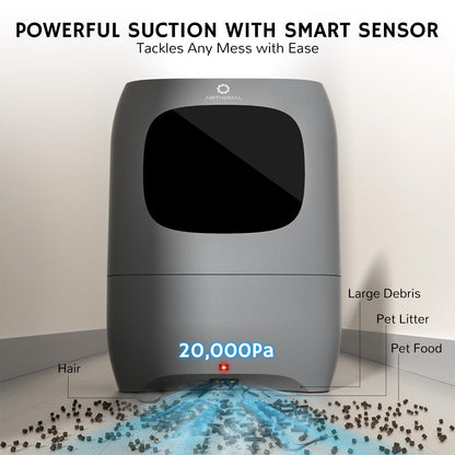 AIRTHEREAL T1 Touchless Vacuum Automatic Dustpan with 2 Operation Modes - Ultra Fast & Powerful Corded Canister Vacuum for Sweeping Salon, Pet Hair, Food, Dirt, Kitchen, 20Kpa 1500 Watt Max Suction