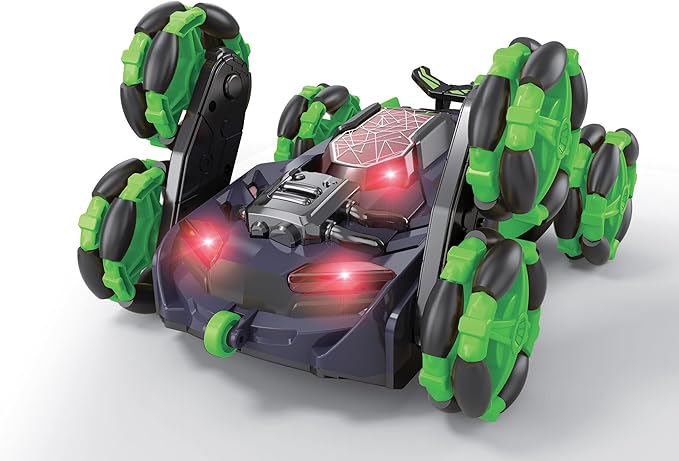 LEXiBOOK Crosslander® Flip Remote Control car up to 8km/h 360° Figure Sound and Light Effects Smoke Jet 6 Wheels Rechargeable RC45