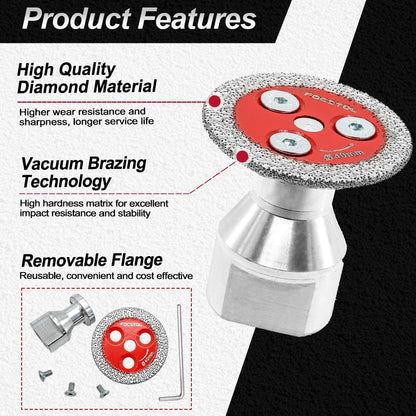 Mini Diamond Engraving Saw Blade - FOCSTOL 5pcs 1-9/16 Inch(40mm) Cutting Disc with 1pc 5/8''-11 Thread Flange for Marble Granite Artificial Stone Porcelain Tile Ceramic