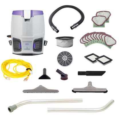ProTeam GoFit 3 Commercial Backpack Vacuum with Restaurant Tool Kit, 3 qt, Corded