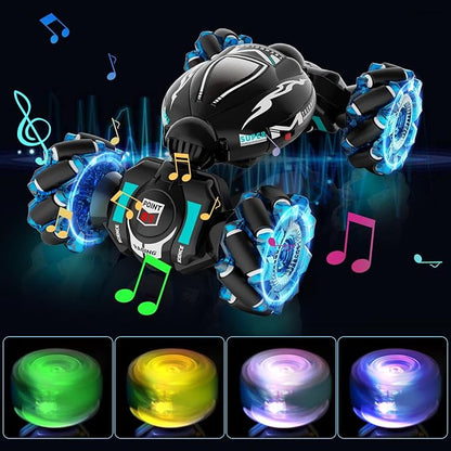 RC Cars Gesture Sensing Stunt Car Toys for Boys Girls 6-12 Year Old 2.4Ghz 4WD Hand Remote Control Toy 360° Rotate Transform Off-Road Drift with Lights Music Birthday Xmas Gifts for Kids