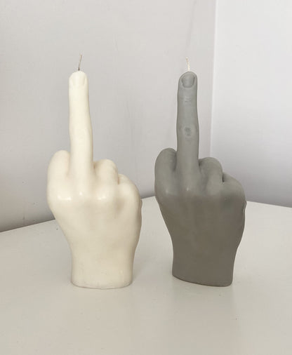 Big Fuck You Candle, Large Middle Finger Candle, Hand Gesture Candle, Homemade soy candle, Candle Gift, Funny candle, Scented candle (Beige, UNSCENTED)