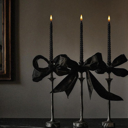 Taper Candles,10 inch-Set of 4 Metal StyleTapered Candles, Long Candle,Tall Candlesticks, Long Candle Sticks,Spiral Taper Candle,Home Dinner, Party, Wedding, Halloween (4, Black, 10 inch)