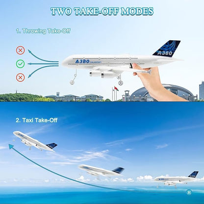 RC PlaneRemote Control Airplane Ready to Fly 2 Channels RC Airplane Airbus A380Remote Control Plane for Kids Children Adults Beginners
