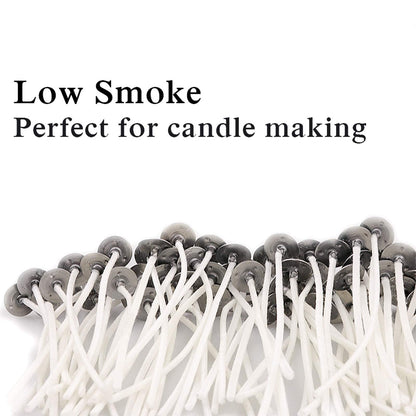 EricX Light 100 Piece Cotton Candle Wick,3.5" Pre-Waxed & Cotton Core,for Candle Making,Candle DIY