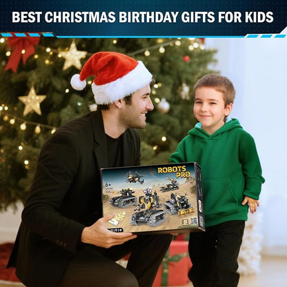 Robot Building Kit with Remote Control STEM Gifts for Kids Age 8-12 Science Robot Kit Coding Robotics Technic Toy for Boys Girls Birthday Gifts 5-in-1 Models with 323 Pieces