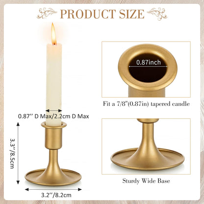 Unity Candle Holder - Gold Unity Candle Holders for Weddings, Metal Gold Unity Candlestick Holder Set of 3, Decorative Unity Candle Stand for Wedding Ceremony Table Centerpiece Decoration Gift