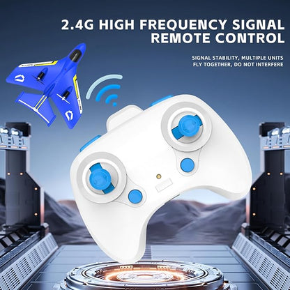 Remote Control Wireless Airplane Toy Gravity Gliders Airplane With Lights Rc Plane For Water Land &amp Air Rc Float Plane 2.4G 2 Channels Rc Remote Control Fighter Model Toy For Adults Kids (Red)