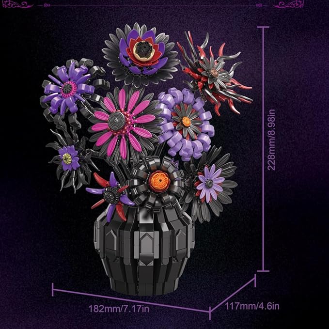 39109 Demon Sunflower Building Blocks Flower Set 1183pieces of Floral and Plant Series Block Sets Adult Creative Enthusiast Model Gifts and Unique Collectibles Can be Used for Room Decoration