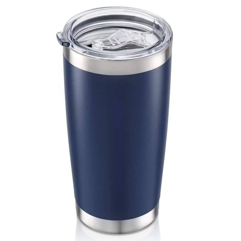 HZJSTSWQ 20 oz Tumbler with Lid Stainless Steel Insulated Tumblers Double Wall Vacuum Coffee Mug Powder Coated Tumbler Cups for Cold and Hot Drinks, Navy, 1 pack