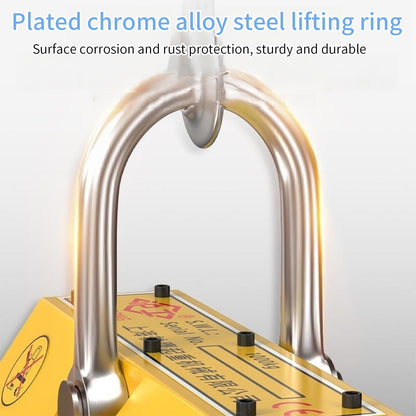 Permanent Magnetic Lifter, 660 lb/300kg Pulling Capacity, Strong Neodymium Magnets Lifting Magnet with Release Handle and Steel Hook for Lifting Plate Steel, Board, Used in Shop Crane, Hoist, Board