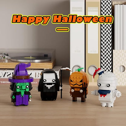 Halloween Pumpkin Ghost Witch Devil Building Blocks Kit for Kids Halloween Bricks Figures Set Toys Gifts for Kids Party Favors Goodie Bags Stuffers Easter Basket Stuffers Boys Girls 6 up