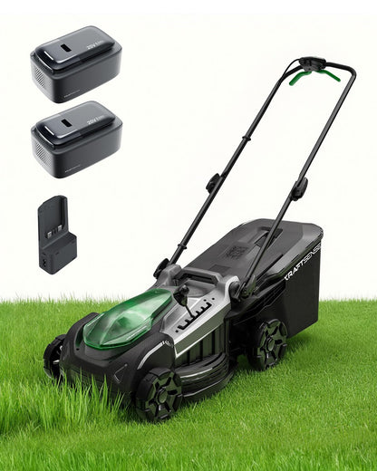 18" Electric Lawn Mower, 40V Cordless Lawn Mower with 2x8.0Ah Batteries & Charger, Brushless Motor, 2-in-1 Mulching & Bagging, 6-Position Height Adjustment, for Medium Yards