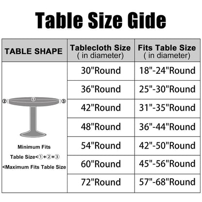 Smiry Round Picnic Tablecloth, Waterproof Elastic Fitted Table Covers for 36" - 44" Tables, Wipeable Flannel Backed Vinyl Tablecloths for Camping, Indoor, Outdoor, Grey & White