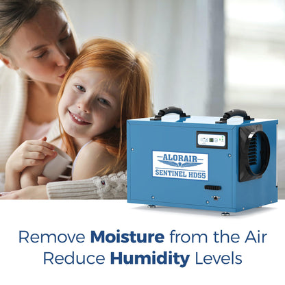 ALORAIR Commercial Dehumidifier 113 Pint, with drain Hose for Crawl Spaces, Basements, Industry Water Damage Unit, Compact, Portable, Auto Defrost, Memory Starting, 6 Years Warranty, Sentinel HD55