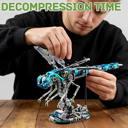 Mechanical Dragonfly Building Blocks Sets Animal Insert Building Kits Mech Animal Model Toys for Adults Teens 866 PCS