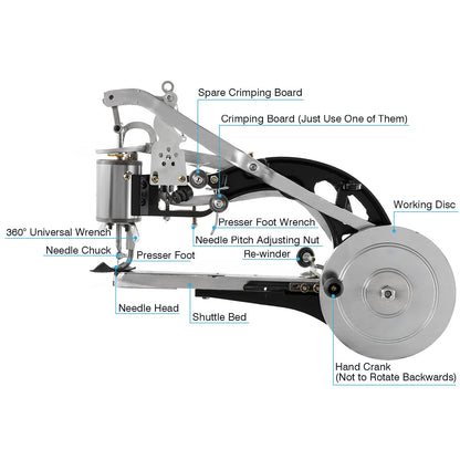 IRONWALLS Leather Cobbler Manual, Heavy Duty Hand Shoe Repair Mending Sewing Machine with Needles, Leather Stitching Sewing Machine for Canvas Cotton Linen, Bags, Cloths, Tents