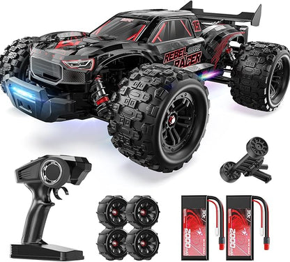 DEERC Fast Brushless RC Car for Adults 1/14 4WD Off-Road Remote Control Car Truck 46+ MPH Waterproof All Terrain RC Truggy with 2X 3S LiPo Batteries