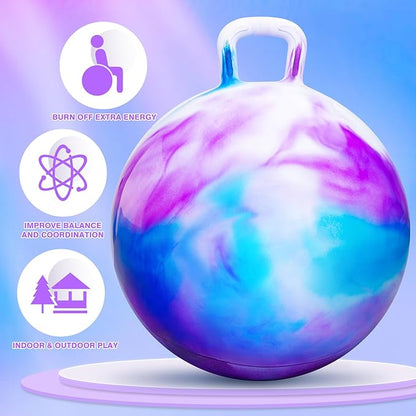 PlayZap Hopper Balls for Kids 6-12 20 Inches Bouncy Ball with Handle 20 Inflatable Bouncing Hopper 50cm Bouncing Toys Outdoor Hopping Toys for Girls Boys Gifts