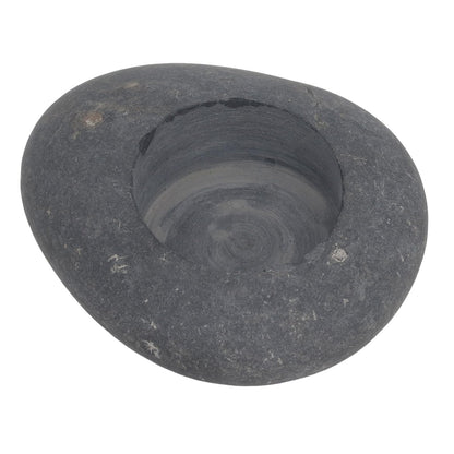 Domary Pebble Candle Holder, Handmade Decorative Stone Tealight Holder with Deep Placement Plate for Wedding Birthday Festival Home Decor