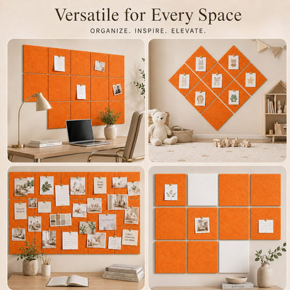 Baysola Felt Bulletin Board Panels 36 x 24 Inch Self Adhesive Wall Tiles Cork Board Alternative for Office Classroom Photos Notes 6 Pack