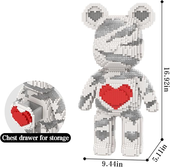 Bear Micro Mini Building Block Sets for Adults No Compatible with Lego Building Toys for Home &amp Office Decor MOC 3D Creative Model Gifts for Christmas