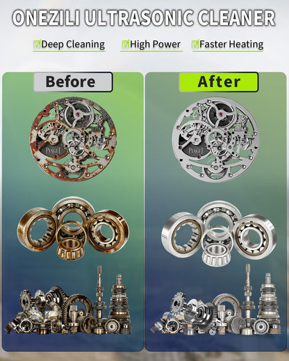 ONEZILI Ultrasonic Cleaner 15L, 360W Ultrasonic Parts Cleaner w/Adjustable Power, Sweep & Degas for 360°Cavitation Cleaning- Industrial Ultrasonic Cleaning Machine for Carburetor & Mechanical Parts