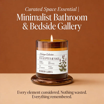 Eucalyptus & Alpine Sage Candle, 10oz Non Toxic Soy Candle in Clear Bell Jar, 55-Hour Clean Burn | Mountain Fresh Aromatherapy, Laboratory Aesthetic Home Décor, Luxury Gift for Clean Living