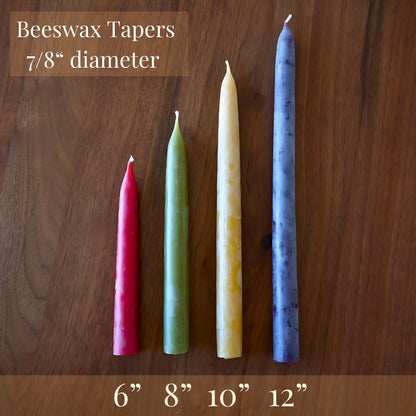 Candlestock Beeswax Taper Candles – Standard 7/8" Diameter, Pure 100% Natural USA Beeswax, Cotton Wick, Dripless, Long-Burning, Handmade in Woodstock, NY- 12 Inches - 1 Pair (2 Candles) - Plum Purple