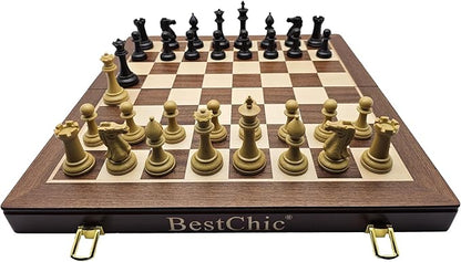 18 Wooden Chess SetFolding Storage Wooden Chess Board Sets Large Chess Board Sets Premium Board Games Chess Set for Adults and Kids Chess Enthusiasts