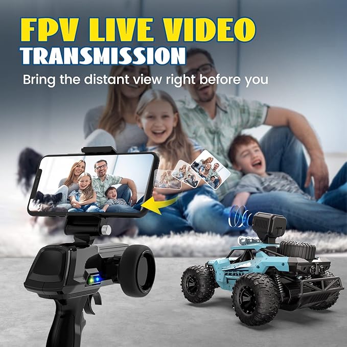 DEERC RC Cars DE36W Remote Control Car with 1080P HD FPV Camera 1/16 Off-Road High Speed Monster Trucks for Kids Adults 60 Min Play