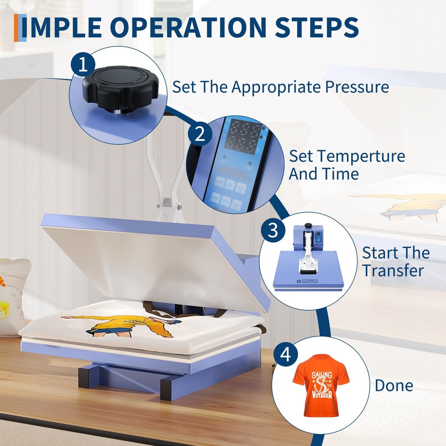 GAOMON Heat Press 16x24, Digital Professional Printer, Fast Heating Heat Press Machine with Adjustable Pressure Industrial Digital Heat Transfer Machine for t-Shirts, Clothes, Canvas Bags