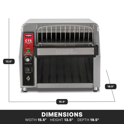 Waring Commercial Heavy-Duty Conveyor Toaster, 450 Slices per Hour, Stainless Steel Construction, for Cafes & Restaurants, NSF Certified, 120V, CTS1000
