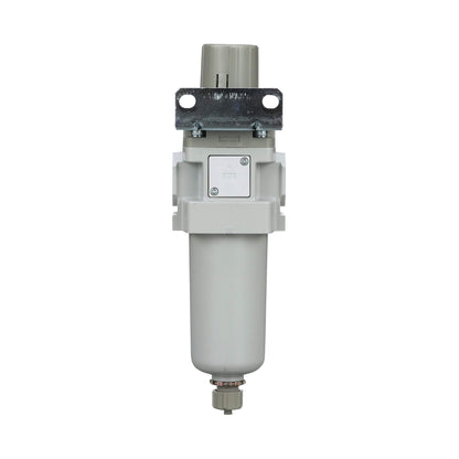 PneumaticPlus SAW400-N04BG-MEP Compressed Air Filter Regulator Piggyback Combo 1/2" NPT - Metal Bowl, Manual Drain, Bracket, Gauge