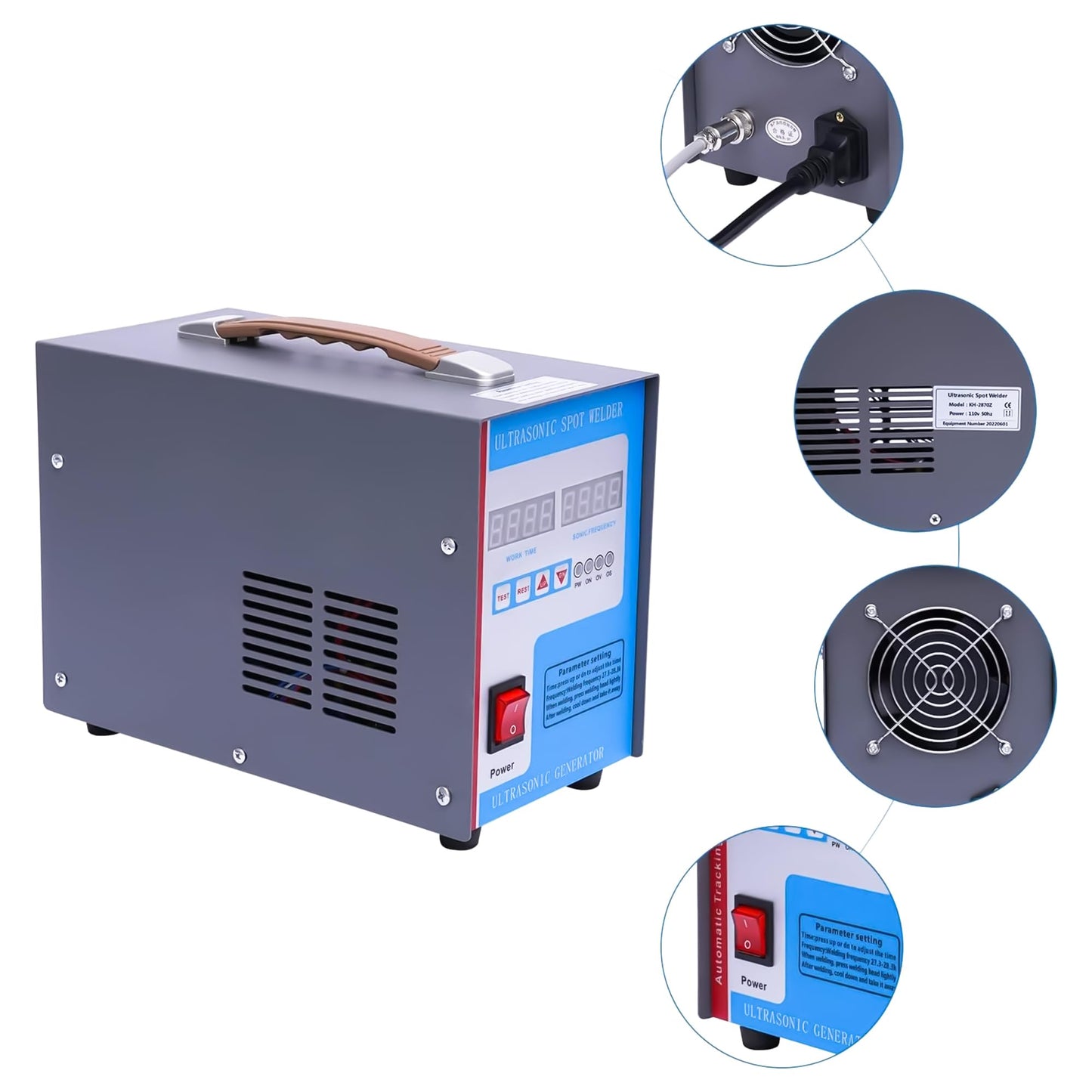 Welding Machine 28KHz Handheld Ultrasonic Spot Welder Plastic Welding Machine Portable Spot Welding Machine for ABS/PP/PE