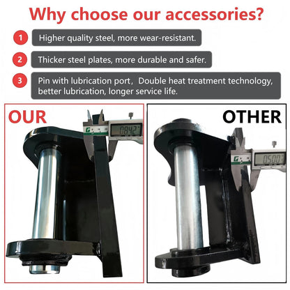 Bucket Attachment Ear Weld/Welded Base Plate on 50mm/1.97in 12“ C-C Compatible Cat 307 308 309 Mini Excavator，Mini Excavator Accessories Bucket Attachment.
