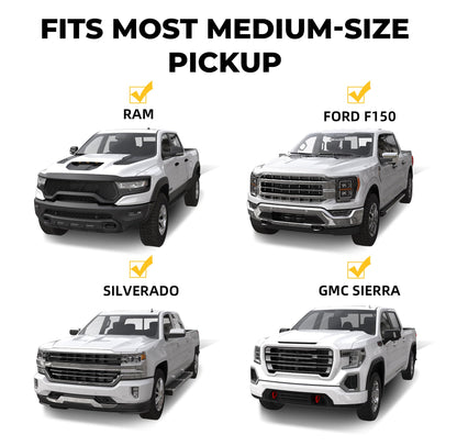 TRUMGETA Ladder Rack for Truck, 800 LBS Capacity Truck Bed Rack, 19"-25" Height-Adjustable Aluminum Truck Ladder Racks, Fit for Large-Size Pickup Ford F150/Ram 1500/Chevy Silverado/Sierra No Bed Rails