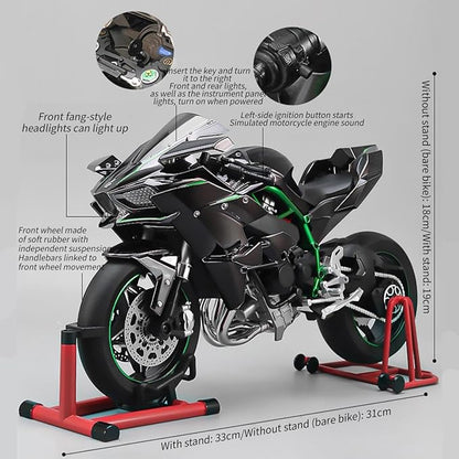 RC Motorcycle Model for Adult 1/7 Scale Remote Control Motorcycle V4 Top Edition with Ignition System &amp Smoke Spray for Biker