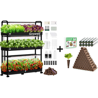 90 Pods Hydroponics Growing System Kit & 280 Pcs Hydroponic Pods Kit